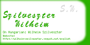 szilveszter wilheim business card